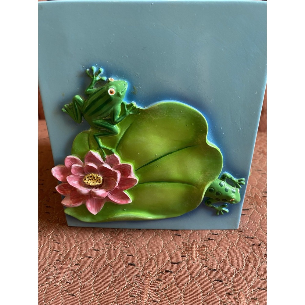 Frog Lotus Flower Lily Tissue Box Cover 3D O2 - Picture 3 of 8